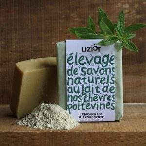 Savon lait de chèvre, lemongrass et argile verte